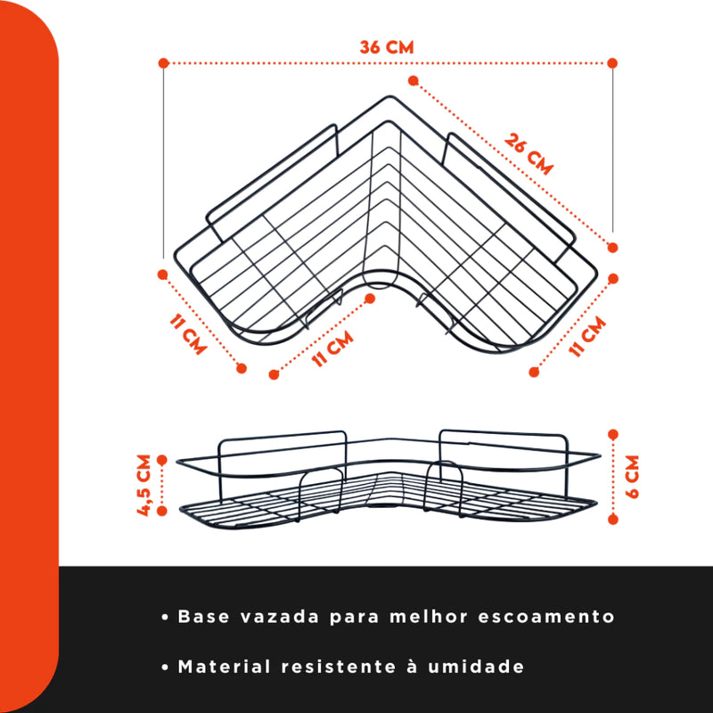 Kit 2 Suportes de Canto para Banheiro - PShop